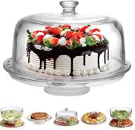 🎂 12-inch extra large cake stand with dome lid - versatile serving platter, salad bowl, punch bowl, dessert platter, chip & dip - bpa free logo