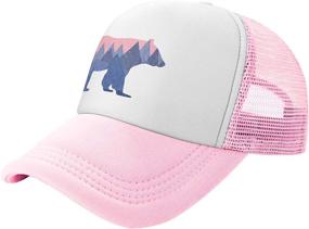 img 3 attached to 🧢 Stylish Bear Mountain Youth Toddler Mesh Hats for Boys and Girls aged 3-13: Waldeal Baseball Trucker Cap