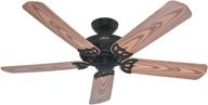 🌀 hunter 53127 bridgeport 52-inch etl damp listed textured ceiling fan with oak plastic blades in black логотип