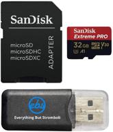 💾 sandisk 32gb micro sdhc memory card extreme pro for gopro hero 8 black, max 360 action cam- u3 v30 4k a1 class 10 (sdsqxcg-032g-gn6ma) bundle with 1 everything but stromboli microsd card reader logo