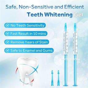 img 2 attached to Get Brighter Smiles with EZGO 10 Pack Teeth Whitening Gel Refills - 22% Bleaching Gel, No Sensitivity, Ideal for Sensitive Tooth Whitening, Compatible with LED Light and Tray - 10X 3ML