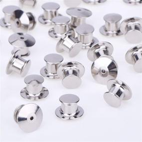 img 1 attached to 🧷 Onwon 20 Pieces Pin Backs: Easy Locking Metal Pin Keepers for Secure Pins