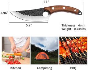 img 1 attached to 🔪 LYUSan Butcher Knife: Hand Forged Meat Cleaver with Sheath - High Carbon Steel Chef Knife for Kitchen, Survival, Camping, BBQ & Fishing