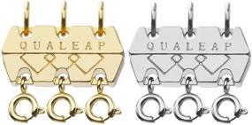 img 4 attached to Enhanced Triple Necklace Layering Clasp - Layered Necklace Clasp for Women - Lightweight, Tangle-Free and Tarnish-Resistant - Patent Design by Qualeap Co., Ltd. (Gold/Silver)