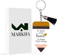 🔑 stylish stainless steel markha teacher keychain: perfect appreciation gift logo