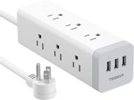 🔌 tessan long power strip surge protector with 9 ac outlets and 3 usb ports - grey, 6.5 ft extension cord, 15a 1875w - ideal for home, office, indoor use логотип