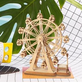 img 1 attached to 🎡 ROBOTIME Wooden Ferris Wheel Building Puzzle: A Unique DIY Experience