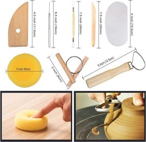 img 2 attached to 🖌️ 61Pcs Ceramic Clay Tools Kit Pottery Tools Clay Sculpting Shapers Carving Tool Set - Essential Wooden Clay Tools for Potters Beginners - EuTengHao