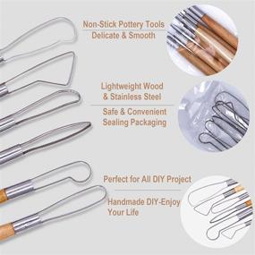 img 3 attached to 🖌️ 61Pcs Ceramic Clay Tools Kit Pottery Tools Clay Sculpting Shapers Carving Tool Set - Essential Wooden Clay Tools for Potters Beginners - EuTengHao