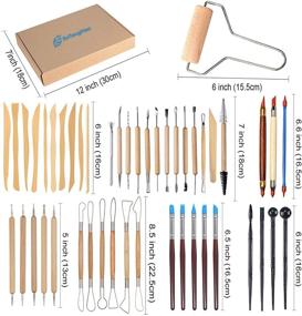 img 1 attached to 🖌️ 61Pcs Ceramic Clay Tools Kit Pottery Tools Clay Sculpting Shapers Carving Tool Set - Essential Wooden Clay Tools for Potters Beginners - EuTengHao