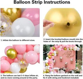 img 1 attached to 🎈 110pcs White Pink Gold Balloon Garland Arch Kit with Gold Confetti Balloons - Ideal for Birthday, Shower, Wedding, and Christmas Decorations - RUBFAC