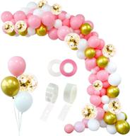 🎈 110pcs white pink gold balloon garland arch kit with gold confetti balloons - ideal for birthday, shower, wedding, and christmas decorations - rubfac логотип