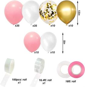 img 3 attached to 🎈 110pcs White Pink Gold Balloon Garland Arch Kit with Gold Confetti Balloons - Ideal for Birthday, Shower, Wedding, and Christmas Decorations - RUBFAC