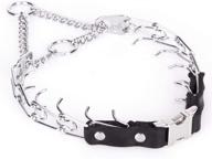 🐶 efficient quick release dog training collar: easy buckle, no pull pinch, tactical look, snug fit, chrome plated stainless steel prong collar логотип