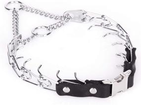 img 4 attached to 🐶 Efficient Quick Release Dog Training Collar: Easy Buckle, No Pull Pinch, Tactical Look, Snug Fit, Chrome Plated Stainless Steel Prong Collar