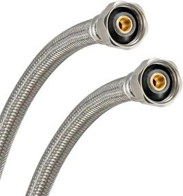 img 3 attached to 💧 Eastman 48022: 60-Inch Braided Stainless Steel Faucet Connector, Flexible Supply Hose for 1/2-inch FIP Faucets