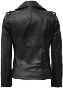 img 2 attached to 🧥 Blingsoul Brown Ladies Leather Jacket - Authentic Lambskin Women's Motorcycle Leather Jackets
