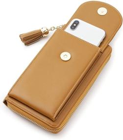 img 2 attached to Womens Crossbody Bag Big Tassels Small Cell Phone Shoulder Purse Leather Travel RFID Card Wallet Case Baggap Handbag Clutch For IPhone 11 SE 11 Pro Xr X Xs Max 8/7/6 Plus LG Stylo Samsung (Brown)