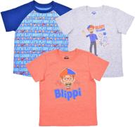 👦 kids clothing network: blippi crewneck and raglan tee shirt set for boys - 3-piece logo