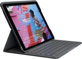 img 4 attached to 🔋 Logitech iPad Keyboard Case, Slim Folio with Wireless Keyboard (Graphite) – Compatible with 7th, 8th and 9th Generation iPads