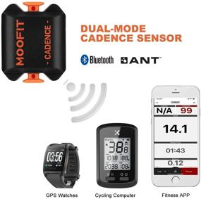 img 1 attached to 🚲 Moofit Cycling Cadence Sensor - Bluetooth/ANT+ IP67 Waterproof Wireless RPM Bike Cadence Sensor for Wahoo, Zwift, OpenRider, Endomondo, Peloton - (MooFit App Unavailable)