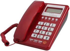 img 3 attached to Desktop Landline Telephone with Caller ID/Call Waiting, Speakerphone - Big Button Corded Phones Wired - DTMF/FSK Support - Ideal for Home, Office, or Hotel Use