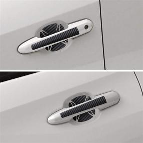 img 4 attached to 🛡️ Защитная накладка заднего бампера из черного карбонового волокна - защита от царапин для двери багажника с улучшенной защитой