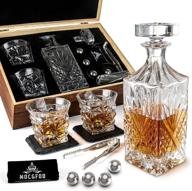 🥃 optimized whiskey decanter gift set for men: whiskey decanter, 2 twisted whiskey glasses, 4 stainless steel chilling whiskey balls, 2 slate coasters - ideal for dad, husband, boyfriend logo