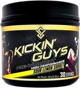 img 4 attached to Explosive Energy & Performance Kickin' Guys Pre Workout Powder - Nitric 💥 Oxide, BCAA, Creatine, L-Glutamine, Beta Alanine, Natural Caffeine, Citrulline, Amino - 30 Servings