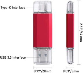 img 3 attached to 64 ГБ USB C Флеш-накопитель, 2-в-1 OTG USB 3.0 и USB C флэш-накопитель Dual Type C Флеш-накопитель Флеш-драйв для смартфонов с USB-C, планшетов, ПК, компьютеров, MacBook, Google Pixel XL - красный