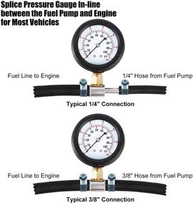 img 1 attached to 🚗 Инструмент JIFETOR для проверки давления насоса топливной инжекции: эффективный набор для тестирования давления бензина в автомобиле, топливных инжекторов, с манометром 0-100PSI - универсальный для автомобилей, грузовиков, внедорожников, мотоциклов, квадроциклов и домов на колесах.