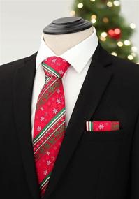 img 3 attached to 🎄 Christmas Snowflake Necktie Pocket: Enhance Your Men's Accessories Collection with HISDERN
