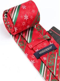 img 1 attached to 🎄 Christmas Snowflake Necktie Pocket: Enhance Your Men's Accessories Collection with HISDERN