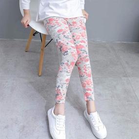 img 1 attached to 🌸 Flower Power: Zumou Leggings - Stretch Girls' Clothing with an Eye-Catching Print!