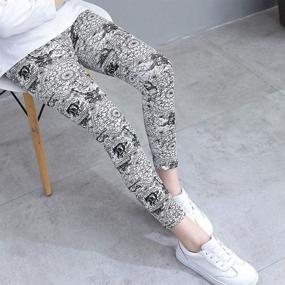 img 3 attached to 🌸 Flower Power: Zumou Leggings - Stretch Girls' Clothing with an Eye-Catching Print!