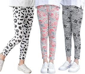 img 4 attached to 🌸 Flower Power: Zumou Leggings - Stretch Girls' Clothing with an Eye-Catching Print!
