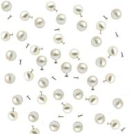 akoak 100 set 6.0mm pearl rivet studs buttons, half hole faux pearls for hat, shoe, clothes, bag, skirt, bridal veil diy accessories logo