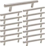 🔖 pack of 15 homdiy brushed nickel cabinet pulls with 3 inch kitchen cabinet handles, stainless steel cabinet hardware for kitchen and bathroom cabinets, 5 inch overall drawer pulls logo