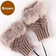 🧤 decvo winter usb heated gloves - plush knitted fingerless mittens for women - stay warm, stylish, and cozy in cold weather - perfect holiday gift (brown)! logo