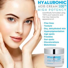 img 2 attached to 💧 Professional Grade Hyaluronic Acid Cream for Face with Jojoba Oil & Apricot Oil | Intense Hydration for Plump, Moisturized Skin | Enhances Skin Color & Tone