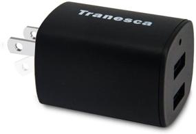 img 4 attached to 🔌 Tranesca Dual USB Port Wall Charger for iPhone X/8/7/6S/6S Plus/6 Plus/6, Samsung Galaxy S9/S8/S7/S6/S5 Edge, LG, HTC, Moto, Kindle and More - Black with Foldable Plug