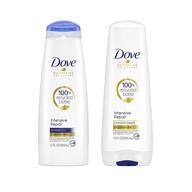 dove intensive repair strengthening shampoo and conditioner for dry & damaged hair - 12 oz (2 count) - with keratin actives - deep conditioning formula logo