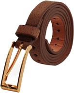 👩 uxcell women's hollow cross design skinny leather belt with alloy buckle logo