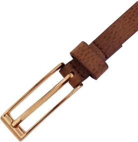 img 1 attached to 👩 uxcell Women's Hollow Cross Design Skinny Leather Belt with Alloy Buckle