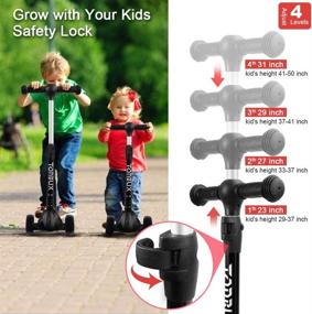 img 3 attached to 🛴 TONBUX Kids Scooter with Foldable, Adjustable Height, Light Up 3-Wheels - Perfect for Ages 3-12 Kids Balance Exercise