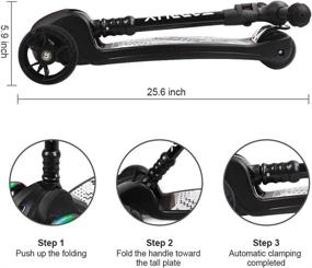 img 2 attached to 🛴 TONBUX Kids Scooter with Foldable, Adjustable Height, Light Up 3-Wheels - Perfect for Ages 3-12 Kids Balance Exercise