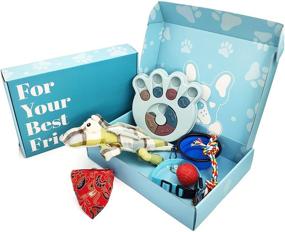 img 4 attached to 🐶 Eden's Pawrty Box - Ultimate Dog Gift Set with Puzzle Toys, Interactive Play Items, Bandana Collar, Bouncy Ball, Collapsible Bowl, & LED Mesh Collar - Perfect for Dog Lovers