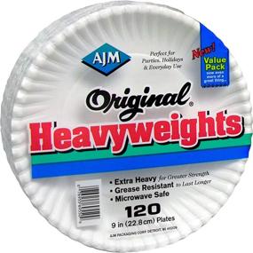 img 2 attached to 🍽️ AJM Packaging Original Heavyweight White Tableware Plates