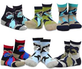 img 2 attached to TeeHee Boys' 6-Pack Basic Cotton Crew Socks - Stripe (Months-Years)