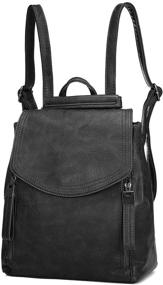 img 4 attached to 🎒 Stylish JOSEKO Leather Backpack - Adjustable Women's Handbag & Wallet Combo